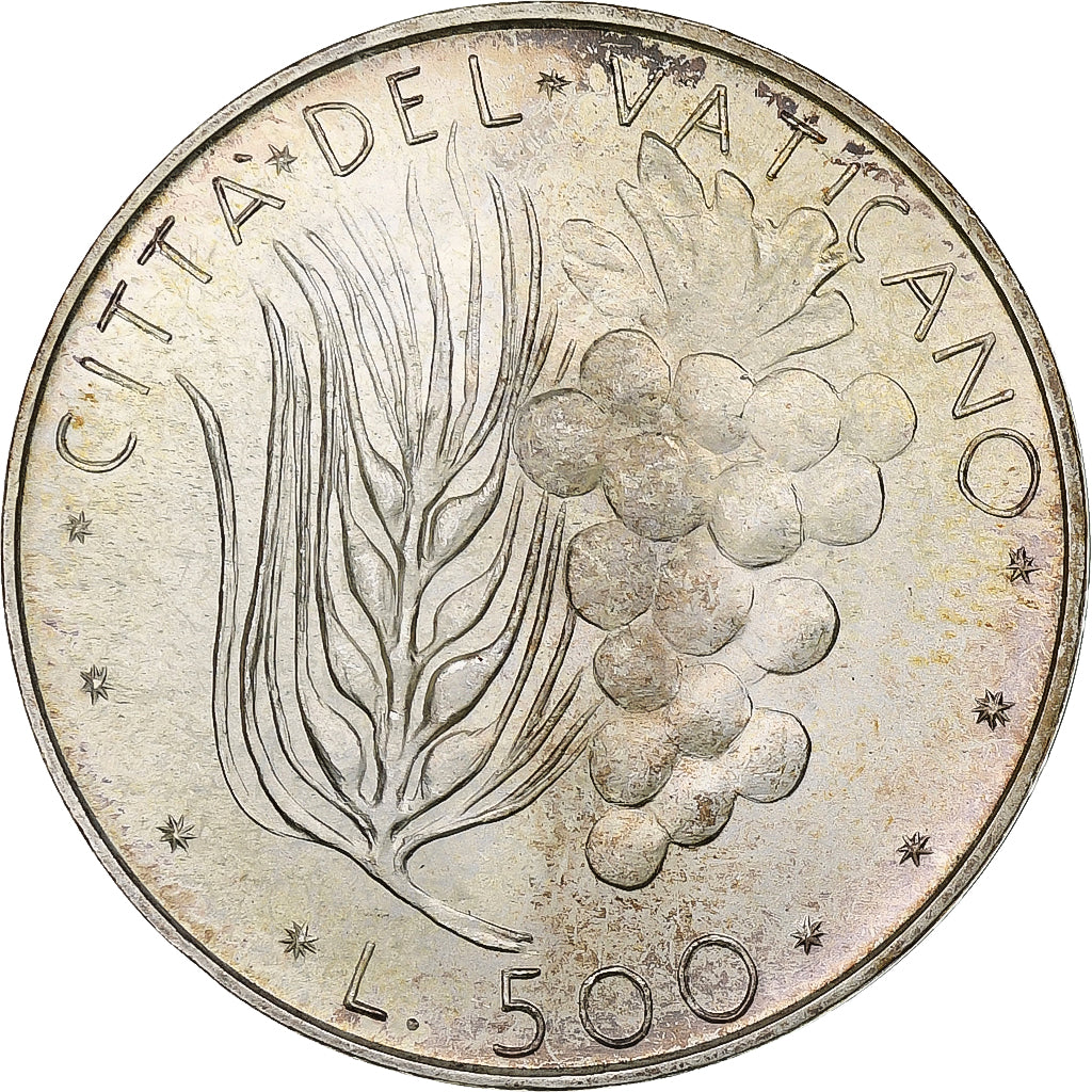 Vaticaan, Paul VI, 500 Lire, 1974 / Anno XII, Rome, Zilver, UNC, KM:123