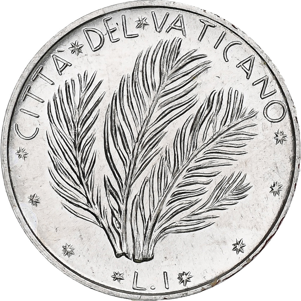 Vatican, Paul VI, 1 Lire, 1975 (Anno XIII), Rome, Aluminum, MS(64), KM:116