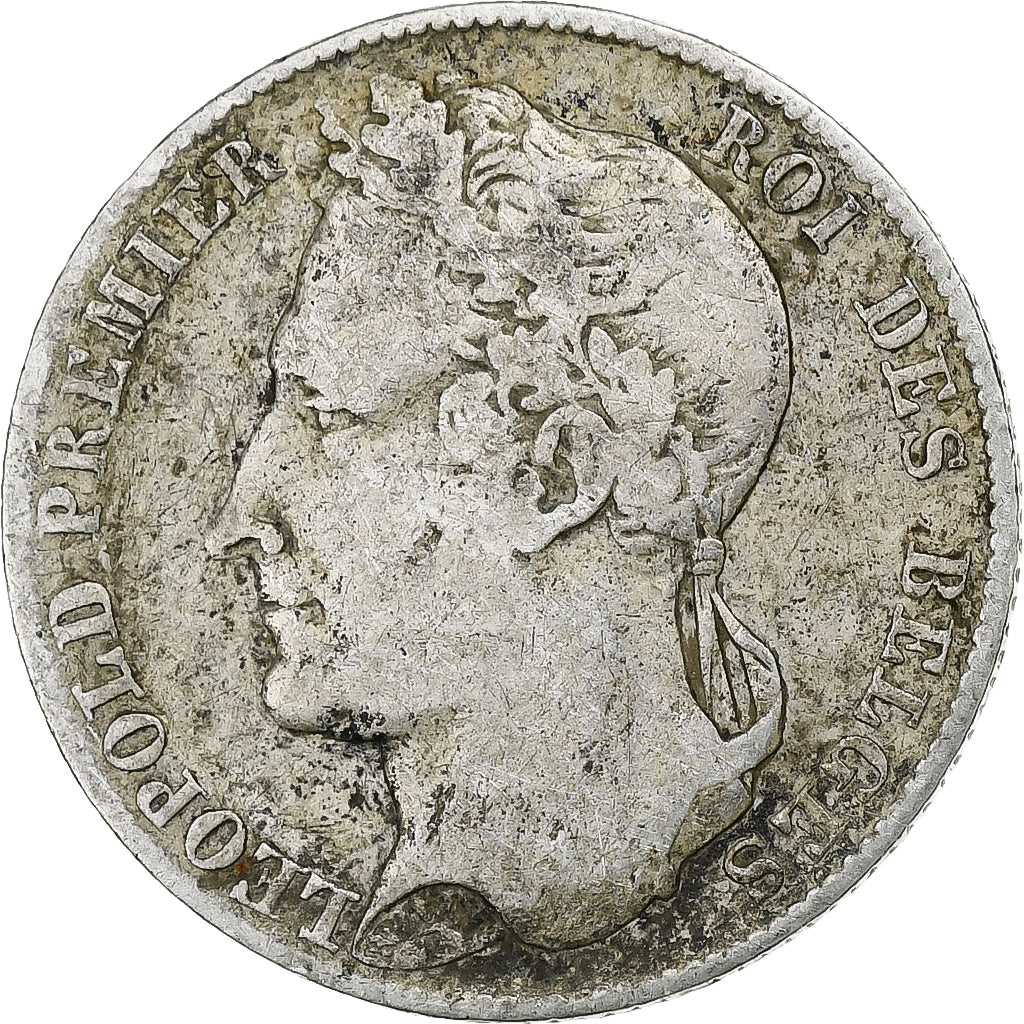 Belgium, Leopold I, 1/2 Franc, 1844, Brussels, Silver, VF(20-25)