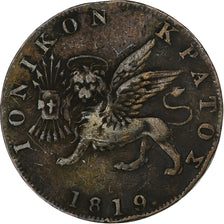 IONIAN ISLANDS, George III, Obol, 1819, Copper, VF(30-35)