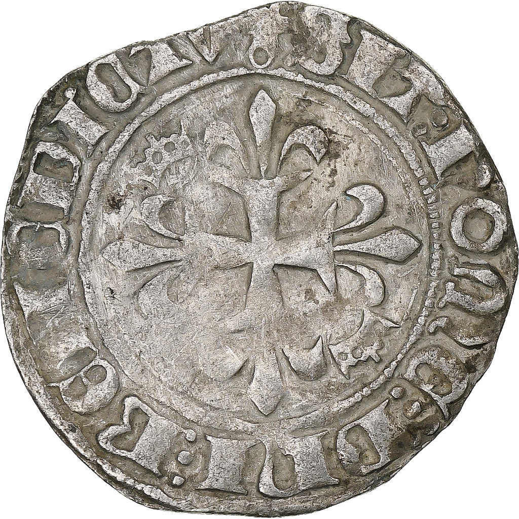 França, Charles VI, Florette, 1417-1422, Paris, Lingote, VF(30-35)