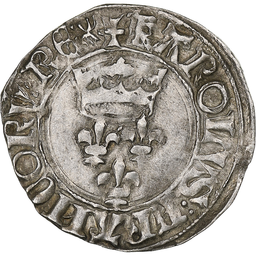 Frankreich, Charles VI, Florette, 1417-1422, Rouen, Billon, SS, Duplessy:387