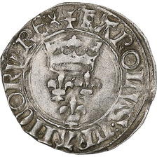 Frankreich, Charles VI, Florette, 1417-1422, Rouen, Billon, SS, Duplessy:387
