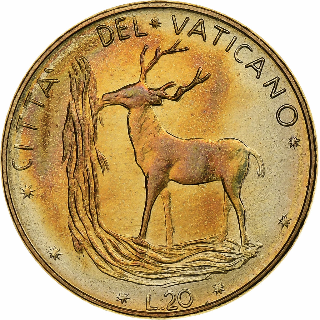 Vaticano, Paul VI, 20 Lire, 1976 (Anno XIV), Rome, Alumínio-Bronze, MS(64)