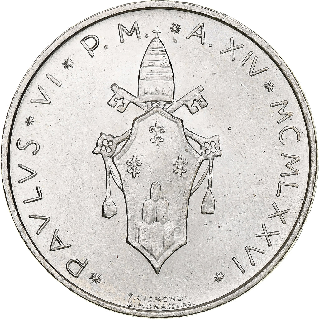 Vaticano, Paul VI, 500 Lire, 1976 (Anno XIV), Rome, Prata, MS(64), KM:123