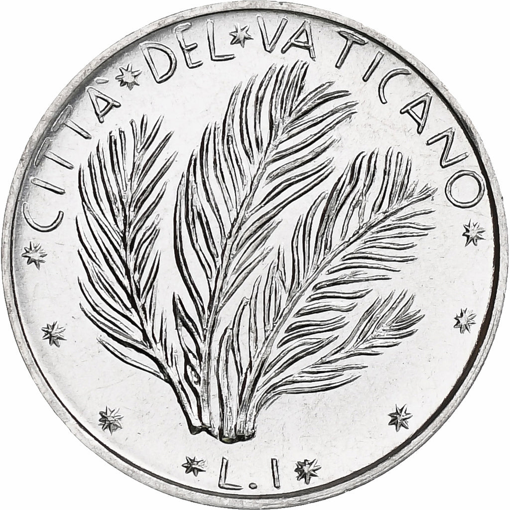 Vaticano, Paul VI, 1 Lire, 1977 - Anno XV, Rome, Alumínio, MS(64), KM:116