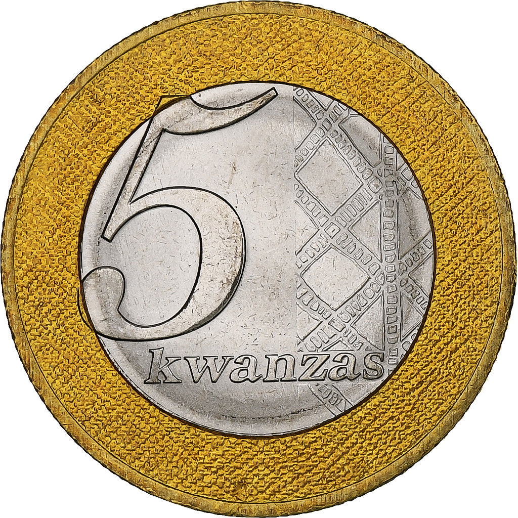 Angola, 5 Kwanzas, 2012, Bi-Metallic, MS(64), KM:109