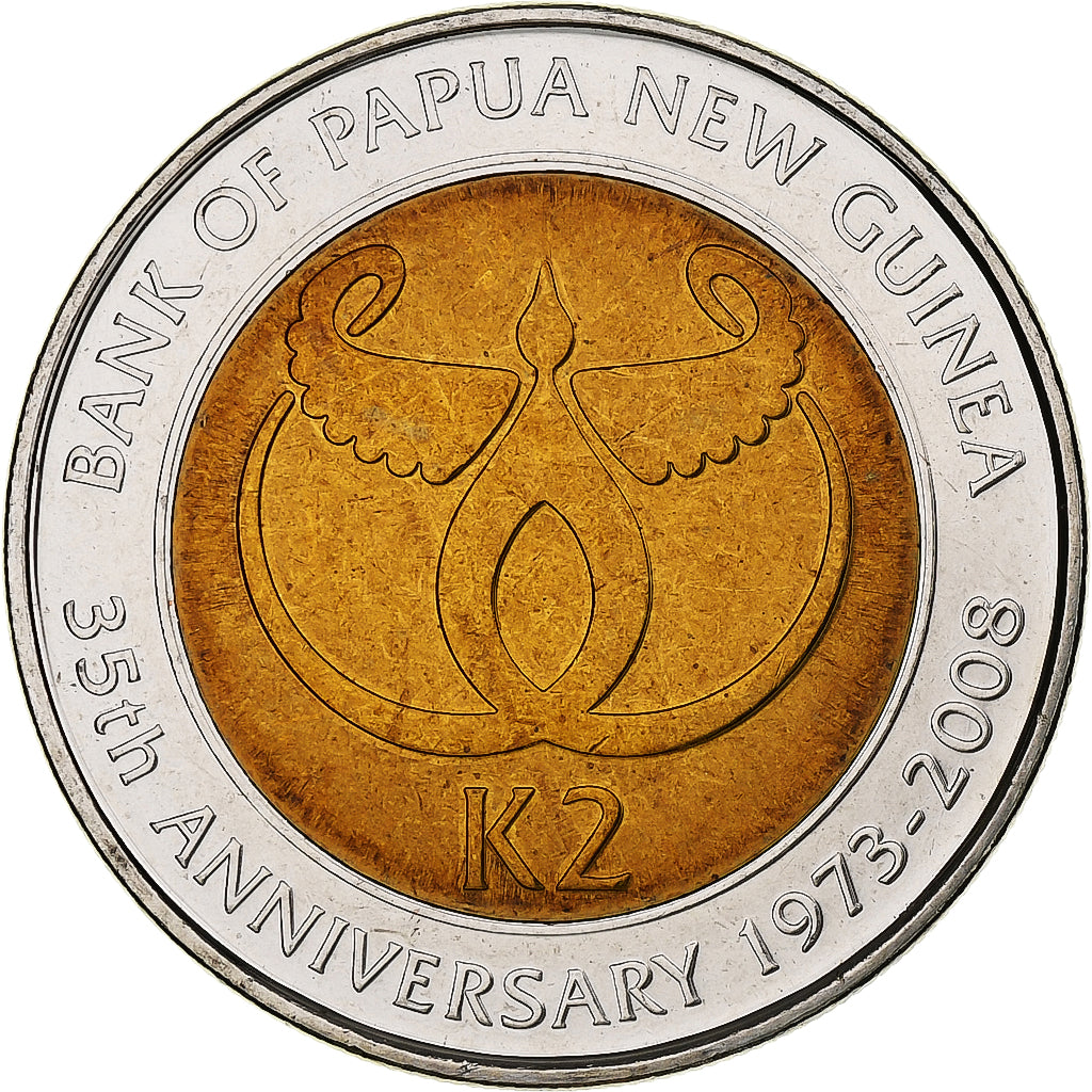 Papua New Guinea, 2 Kina, 2008, Bi-Metallic, MS(64), KM:51