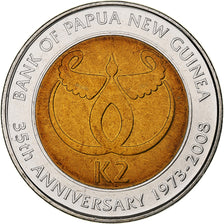 Papua New Guinea, 2 Kina, 2008, Bi-Metallic, MS(64), KM:51