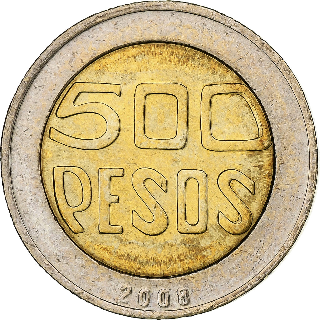 Colombia, 500 Pesos, 2008, Bi-metallico, SPL+, KM:286