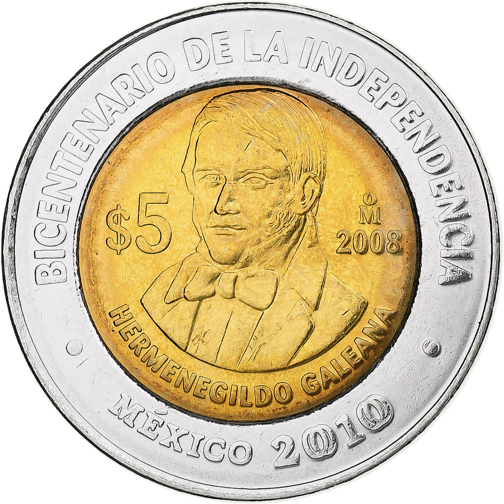 Mexico, 5 Pesos, H. Galeana, 2008, Mexico City, Bi-Metallic, MS(64), KM:906