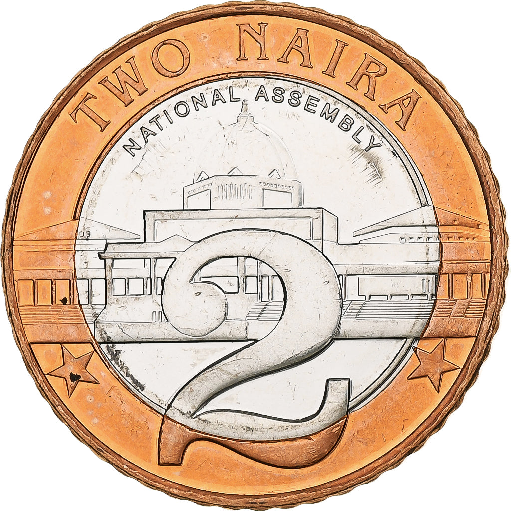 Nigeria, 2 Naira, 2006, Bi-Metallic, UNC, KM:19