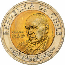 Chile, 500 Pesos, 2008, Santiago, Bi-Metallic, MS(64), KM:235