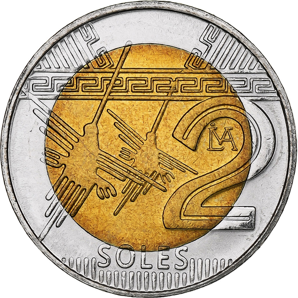 Perú, 2 Soles, 2016, Lima, Bimetálico, SC+, KM:401