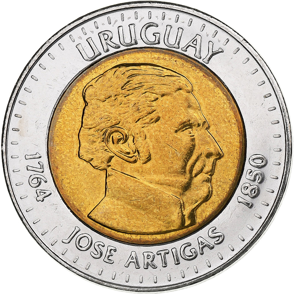 Urugwaj, 10 Pesos, Artigas, 2000, Bimetaliczny, MS(64)