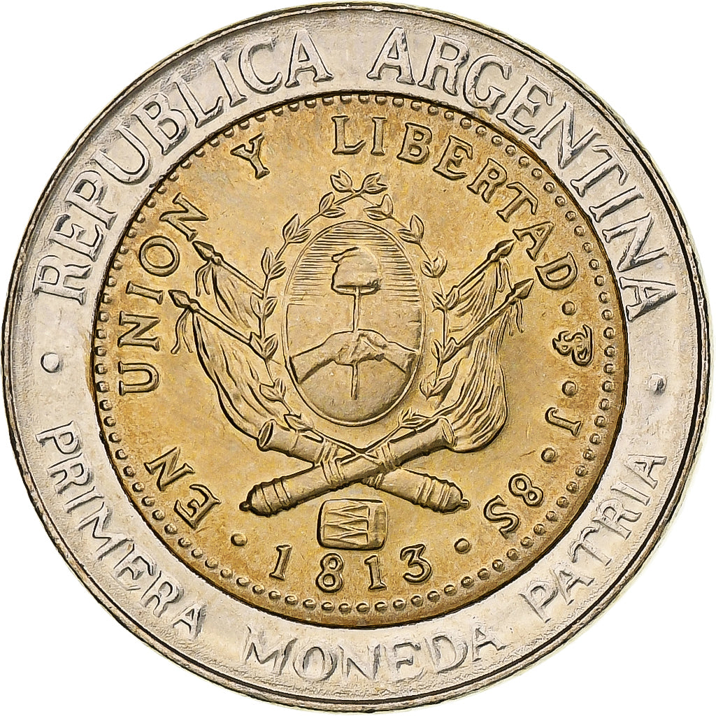 Argentina, Peso, 2013, Buenos Aires, Bimetálico, SC+, KM:112.4