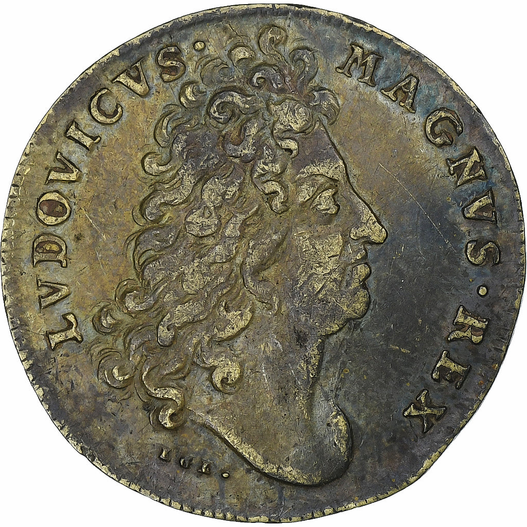 France, Jeton, Louis XIV, Bâtiments du roi, n.d., Laiton, TB+, Feuardent:3055