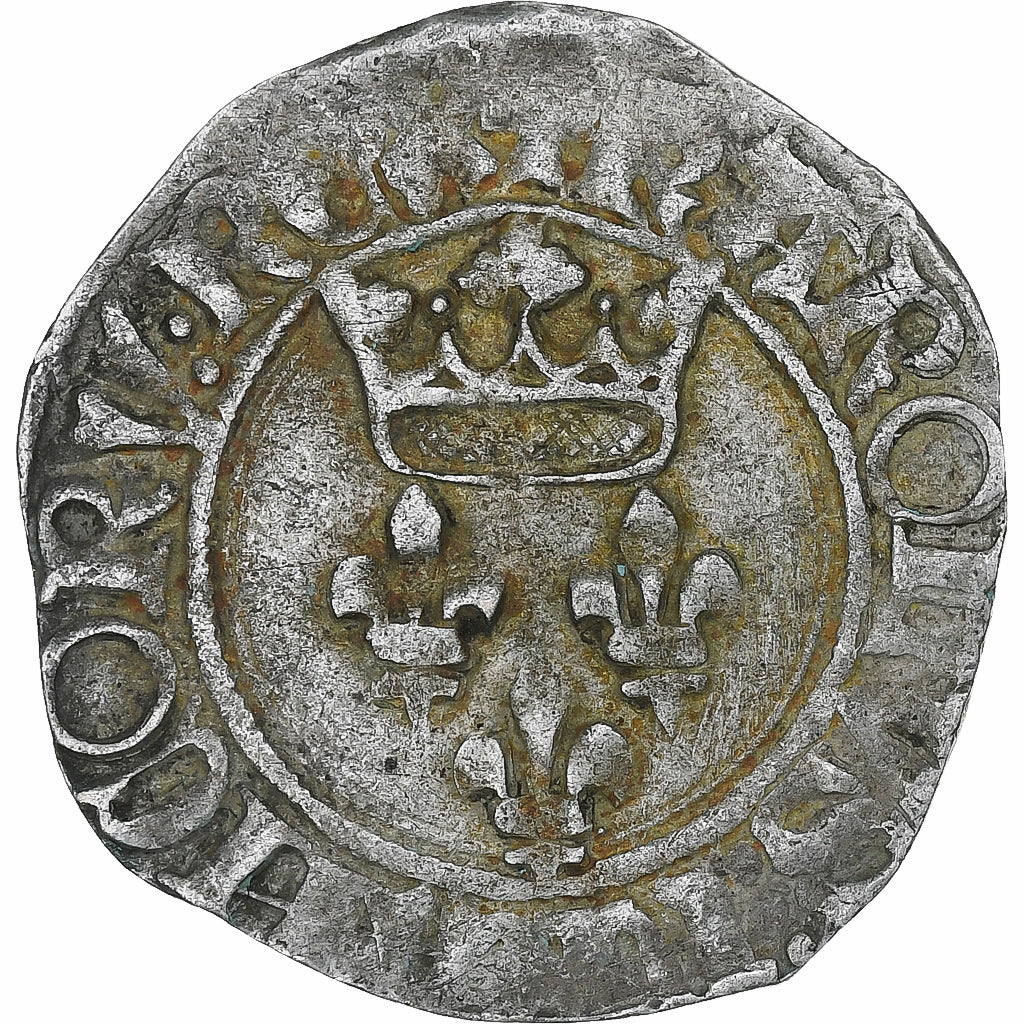 França, Charles VI, Florette, 1417-1422, Rouen, Lingote, VF(30-35)
