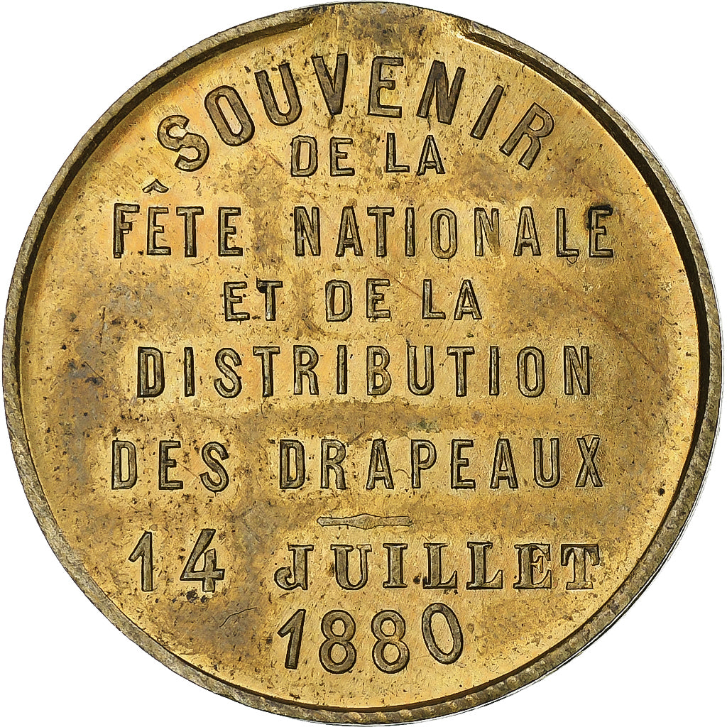 France, Médaille, Souvenir de la Fête Nationale du 14 Juillet, 1880, Laiton