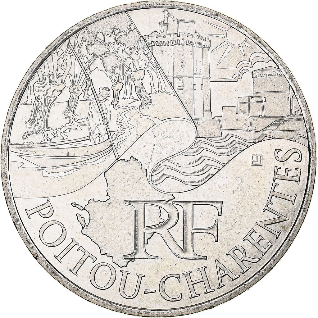 Francja, 10 Euro, Poitou-Charentes, 2011, MDP, Srebro, MS(63)
