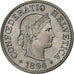 Switzerland, 5 Rappen, Libertas, 1894, Bern, Copper-nickel, MS(60-62)