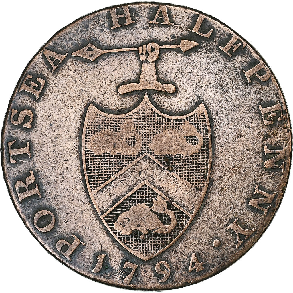 United Kingdom, Halfpenny Token, Portsea, 1794, Copper, VF(30-35)