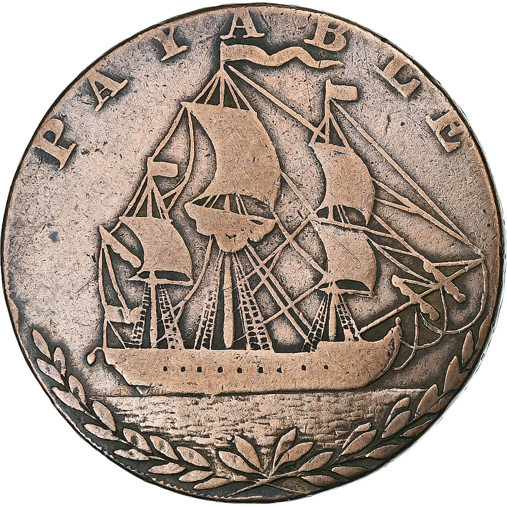 United Kingdom, Halfpenny Token, Portsea, 1794, Copper, VF(30-35)