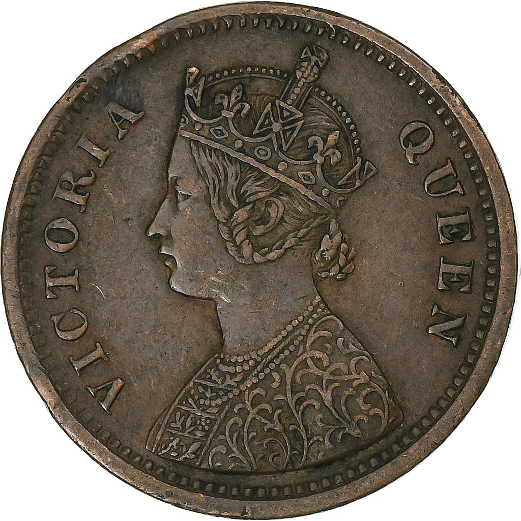 INDIA - BRITANNICA, Victoria, 1/2 Pice, 1862, Rame, BB+