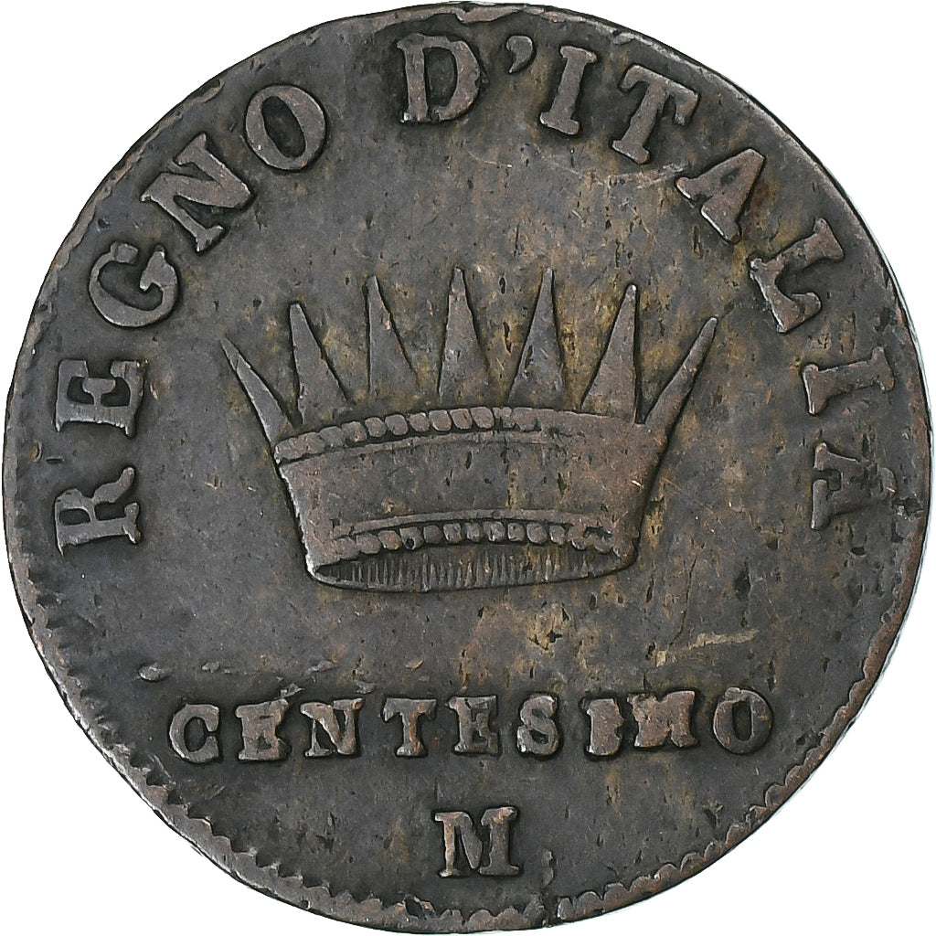 Italy, Napoleon I, Centesimo, 1810, Milan, Copper, VF(20-25), Gadoury:IT16