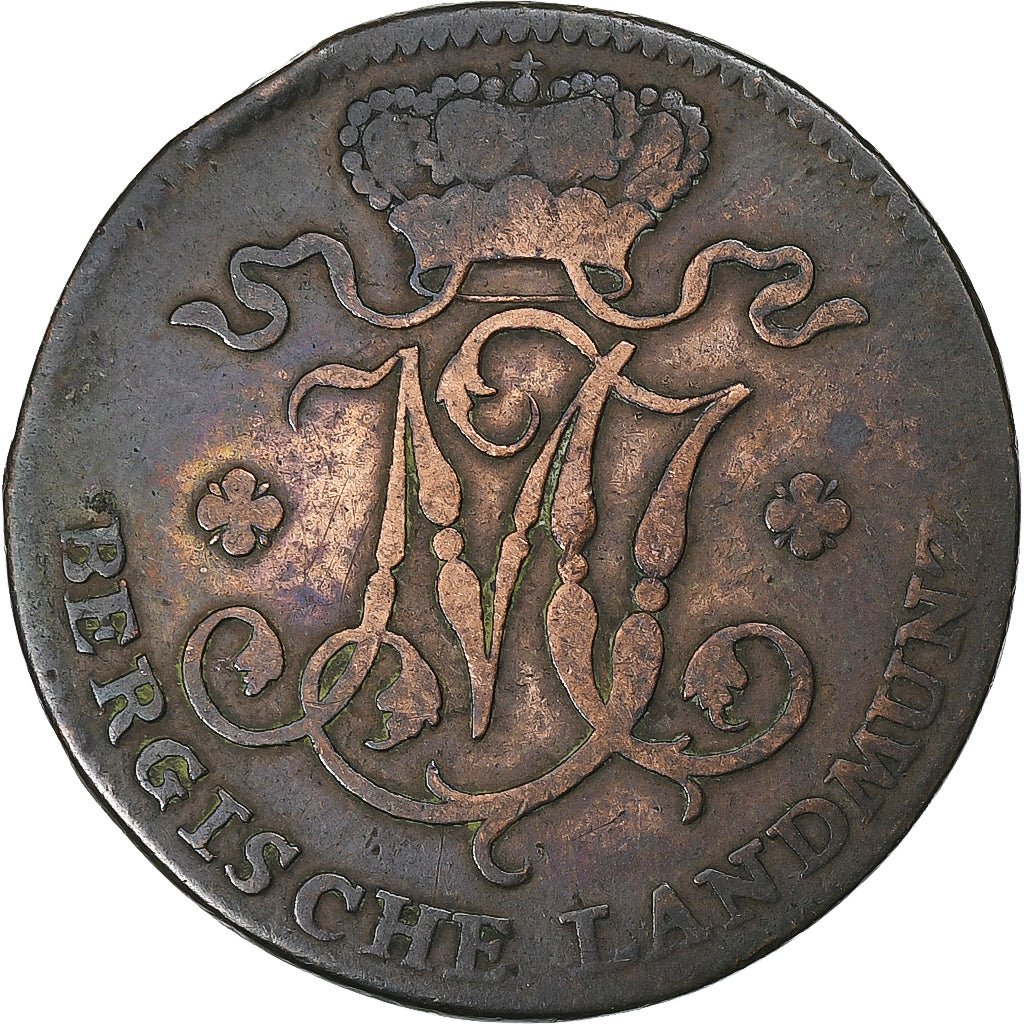 German States, BERG, Maximilian IV, Josef, 1/2 Stüber, 1802, Copper, VF(30-35)