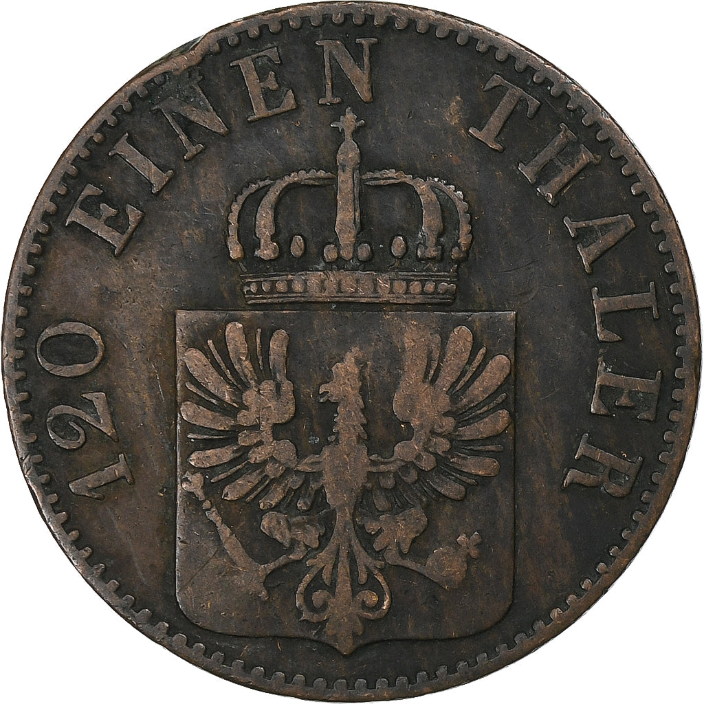 German States, PRUSSIA, Friedrich Franz II, 3 Pfenninge, 1859, Berlin, Copper