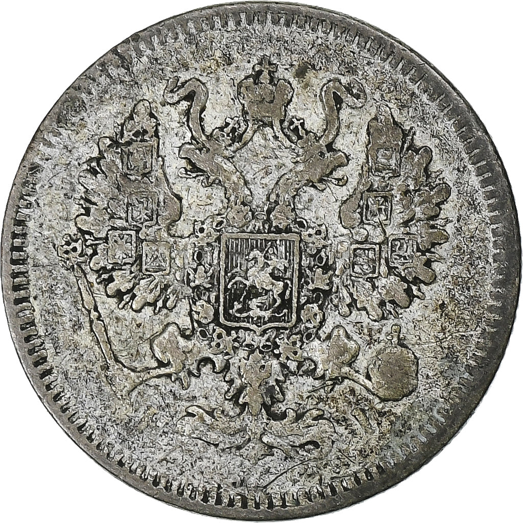 Rusland, Alexander II, 10 Kopeks, 1871, Saint Petersburg, Zilver, FR+