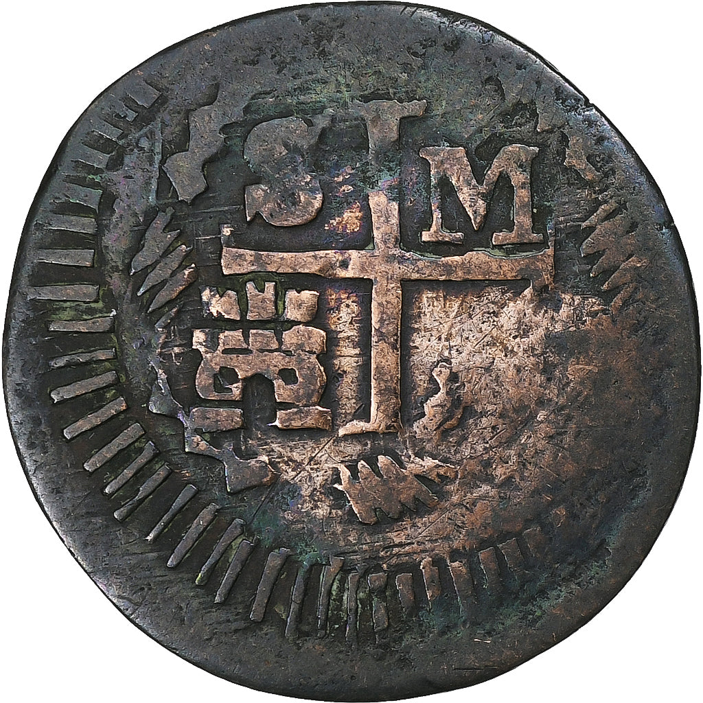 Colombia, 1/4 Réal, Siege of Santa Marta, 1820, Santa Marta, Rame, MB+