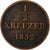 Stati tedeschi, BAVARIA, Maximilian II, 1/2 Kreuzer, 1852, Munich, Rame, MB