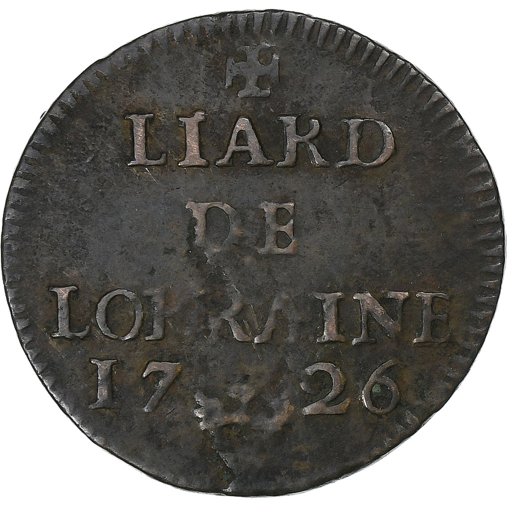 Francja, Duchy of Lorraine, Leopold I, Liard de Lorraine, 1726, Nancy, Miedź
