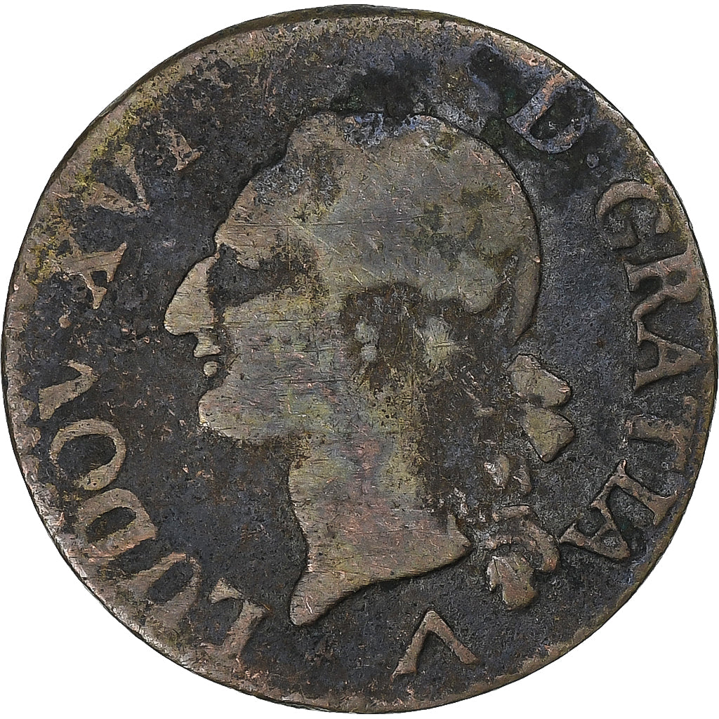 Frankrijk, Louis XVI, Liard, 1781, Lille, Koper, FR+, Gadoury:348