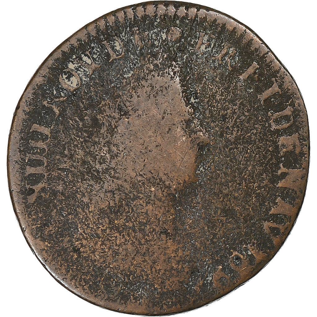 France, Louis XIV, Liard de France, 169[-], Lille, Copper, VG(8-10), C2G:190