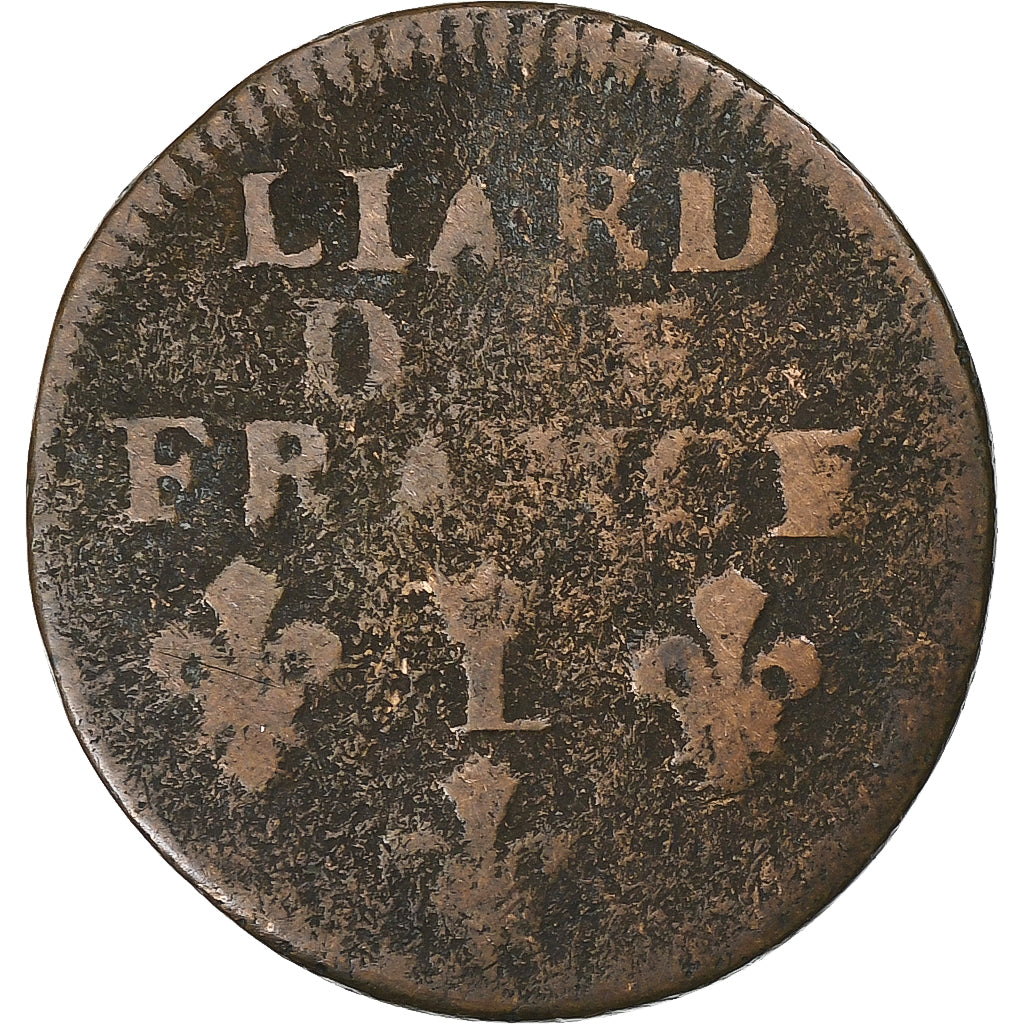 France, Louis XIV, Liard de France, 169[-], Lille, Copper, VG(8-10), C2G:190