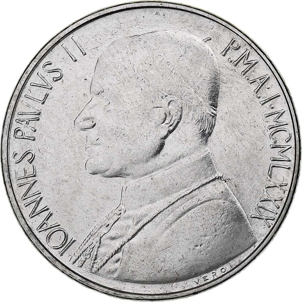 Vaticano, John Paul II, 50 Lire, 1979 - Anno I, Rome, Aço Inoxidável, MS(64)