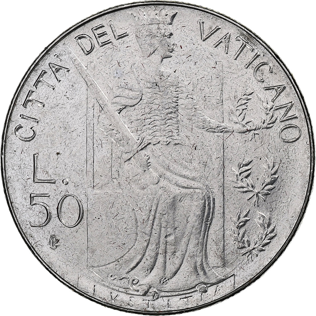Vaticano, John Paul II, 50 Lire, 1979 - Anno I, Rome, Aço Inoxidável, MS(64)
