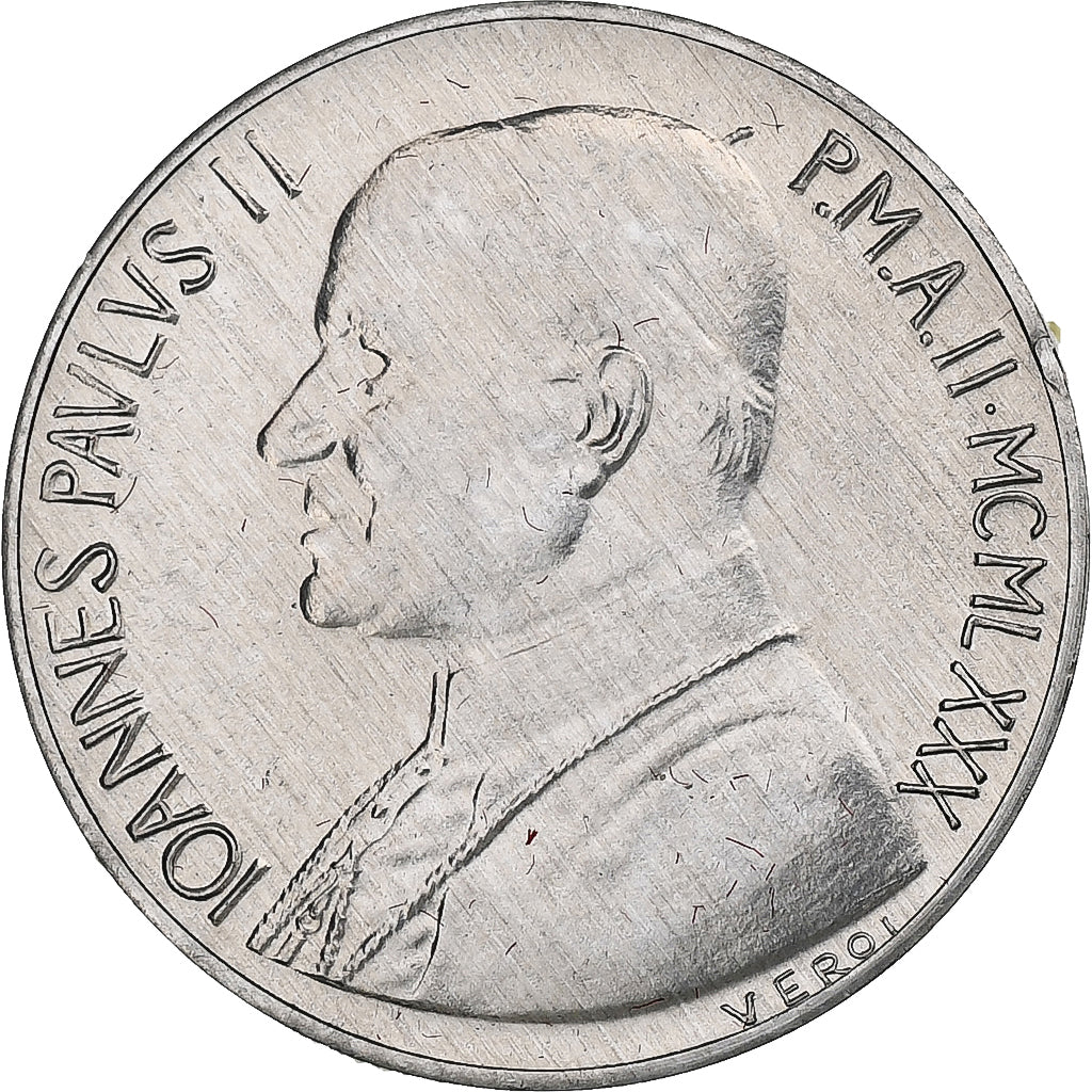 Vatican, John Paul II, 10 Lire, 1980 (Anno II), Rome, Aluminum, MS(64), KM:143