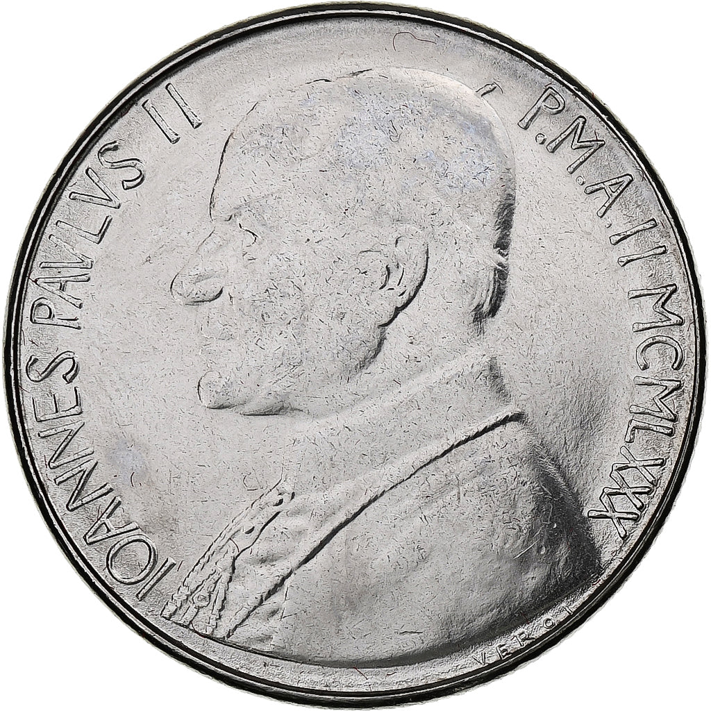 Vaticano, John Paul II, 100 Lire, 1980 (Anno II), Rome, Aço Inoxidável