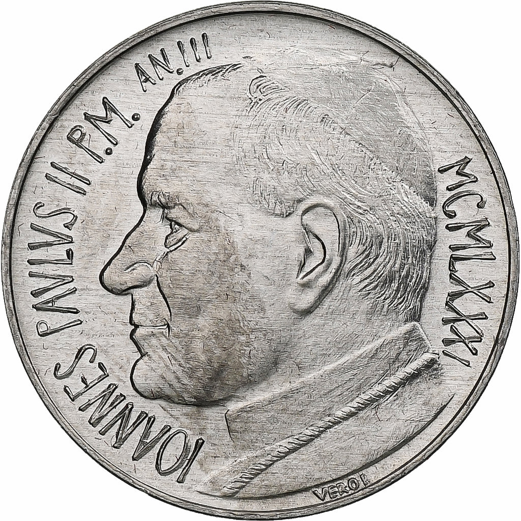 Vatican, John Paul II, 10 Lire, 1981 (Anno III), Rome, Aluminum, MS(64), KM:155