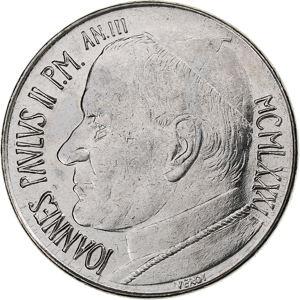 Vaticano, John Paul II, 100 Lire, 1981 (Anno III), Rome, Aço Inoxidável