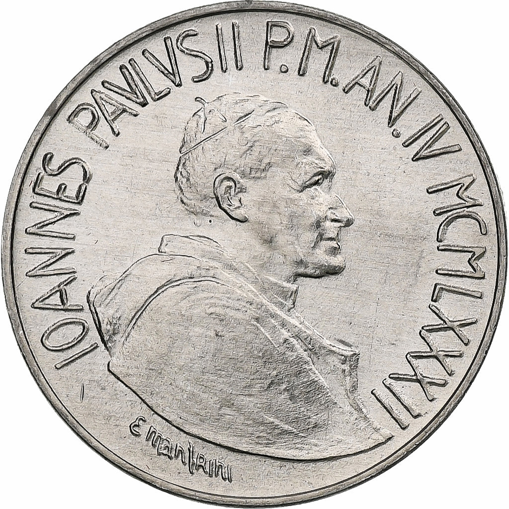 Vaticano, John Paul II, 10 Lire, 1982 (Anno IV), Rome, Alumínio, MS(64), KM:161