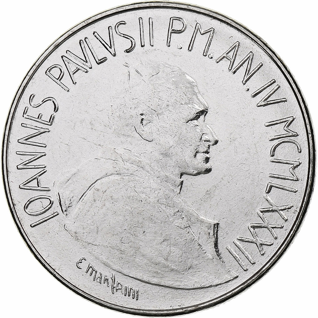 Vaticano, John Paul II, 50 Lire, 1982 (Anno IV), Rome, Aço Inoxidável, MS(64)