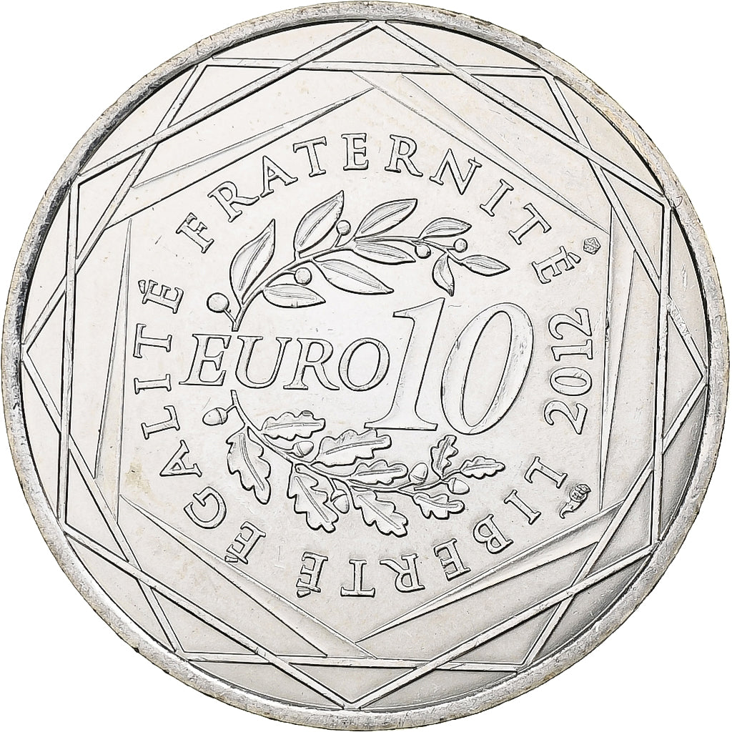 France, 10 Euro, Franche-Comté, 2012, MDP, Silver, MS(64)