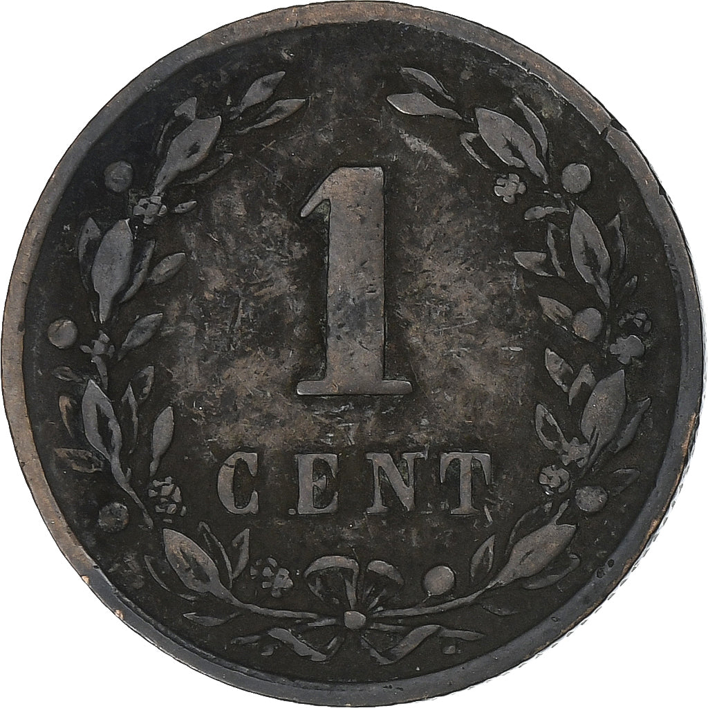 Niederlande, William III, Cent, 1878, Utrecht, Kupfer, S+, KM:107.1
