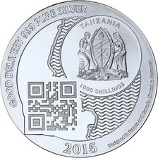 Zanzibar, 1000 Shillings, 1 Vera Silver Oz, 2015, Proof, Silver, MS(65-70)