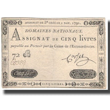 France, 5 Livres, 1791, 1791-11-01, AU(50-53), KM:A50, Lafaurie:145